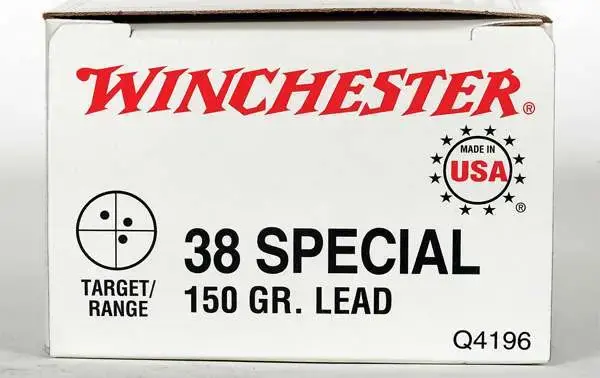 Winchester Ammo Q4196 USA 38 Special 150 gr Lead Round Nose (LRN) 50 Round Box