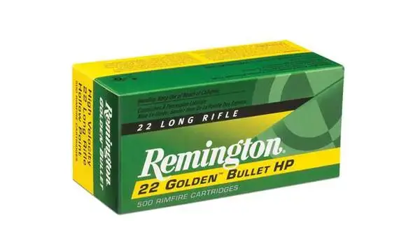 Remington Ammunition 1600 Golden Bullet 22 LR 36 gr Plated Hollow Point 100 Round Box