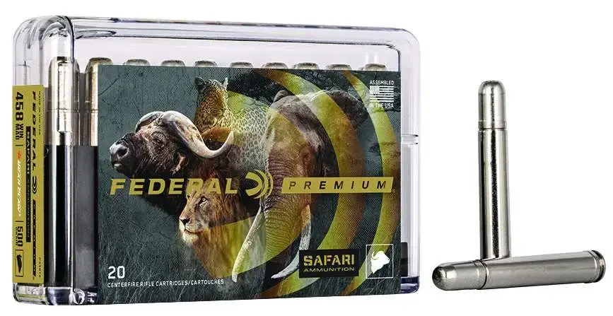 Federal P458T2 Premium Safari Cape-Shok 458 Win Mag 500 gr Trophy Bonded Bear Claw (TBBC) 20 Round Box