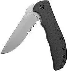 Kershaw 3650ST Volt II 3.25" Drop Point Part Serrated 8Cr13MoV Bead Blasted FRN Black Handle Folding