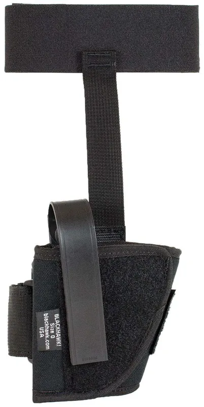 Blackhawk 40AH00BKL Ankle Black Cordura 1000D Nylon Ankle 2" Sm Frame 5rd Revolver w/Hammer Spur Left Hand