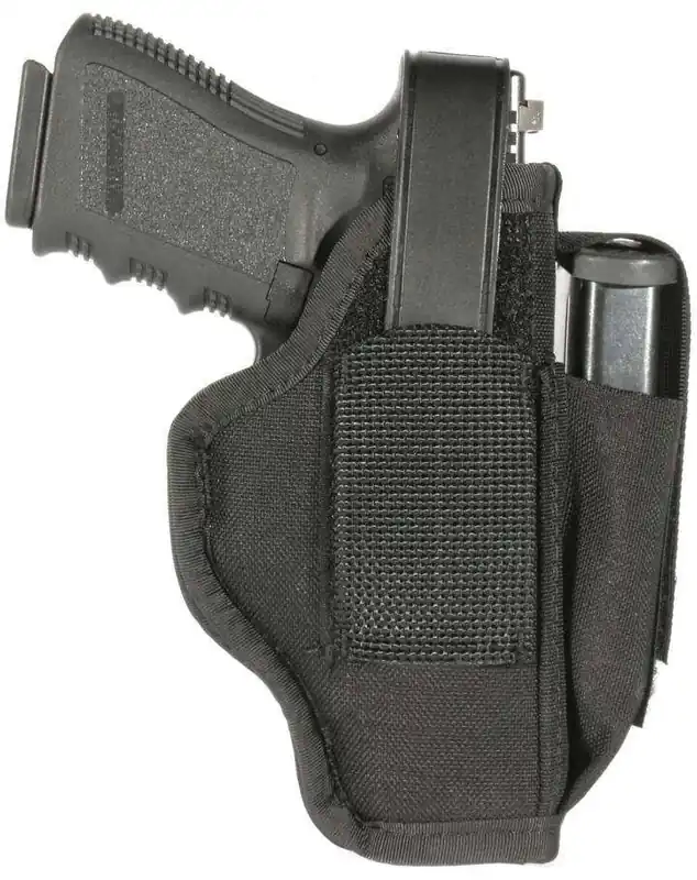 Blackhawk 40AM36BK Multi-Use with Mag Pouch OWB Up to 2.25" Sm Frame 5/6 Rd Revolver w/Spur Nylon Black