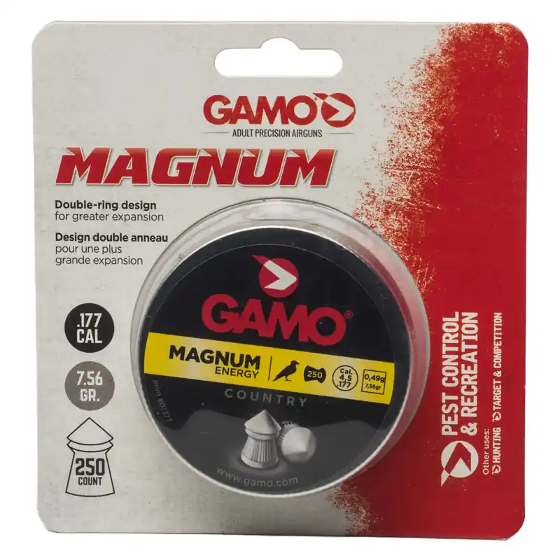 Gamo 6320224BT54 Magnum .177 Pellet Lead Pointed 250 Per Tin
