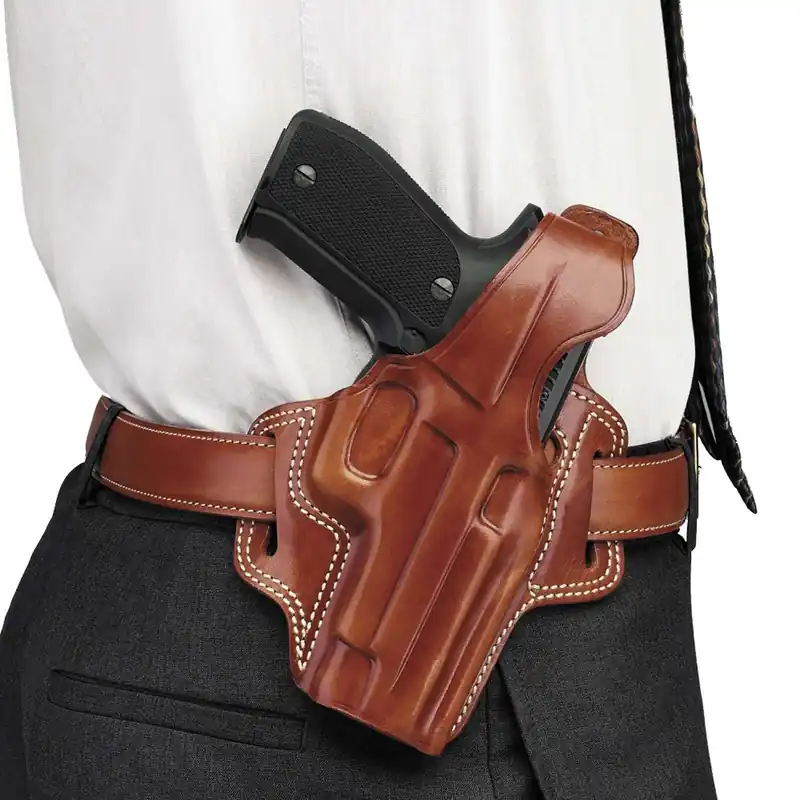 Galco FL118 Fletch High Ride Tan Leather Belt Ruger SP101 2.25" Right Hand