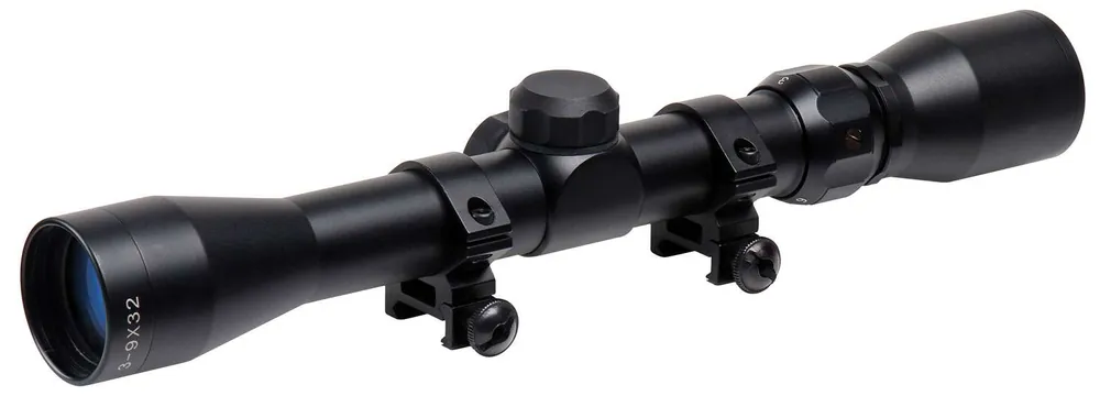 Truglo TG853932B Trushot with Mounting Rings 3-9x 32mm Obj 47.23-12.67 ft @ 100 yds FOV 1" Tube Black Matte Finish Duplex