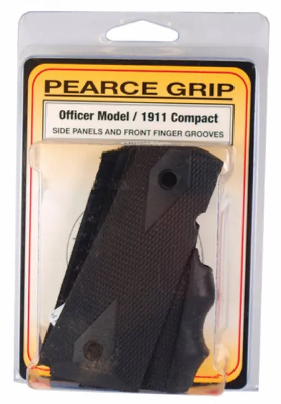 Pearce Grip PMGOM 1911 One Side Panel w/Finger Groove Insert Cmpct 1911 Blk Rbbr