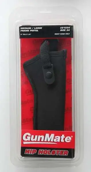 Uncle Mikes 21034 Gun Mate Black Synthetic Hip 4-6.5" Med, Lg Frame Revolver Right Hand