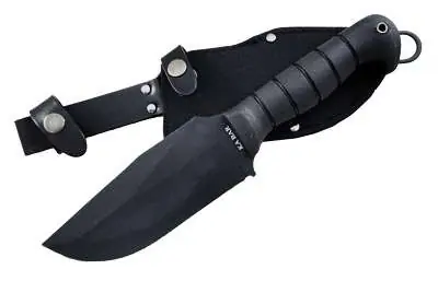 Ka-Bar 1278 Warthog Heavy Duty 6.75" Clip Point Plain Black SK-5 High Carbon TPR Black Handle Fixed