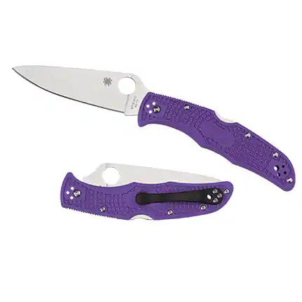 Spyderco C10FPPR Endura 4 Lightweight 3.75" VG-10 Stainless Steel Clip Point FRN Purple Handle Folding