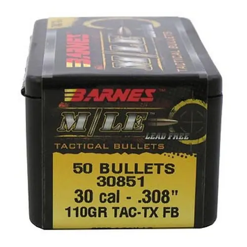 Barnes Bullets 30358 TAC-TX 30 Caliber .308 110 GR TAC-TX Flat Base 50 Per Box