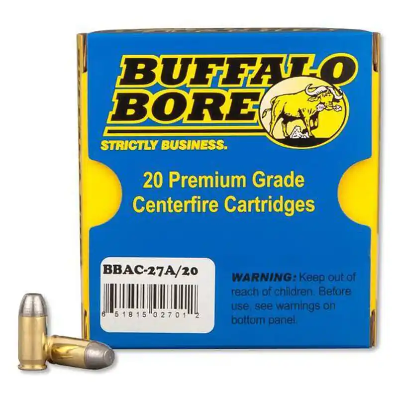 Buffalo Bore Ammunition 27A/20 Pistol 380 ACP +P 100 gr Hard Cast Flat Nose (HCFN) 20 Round Box