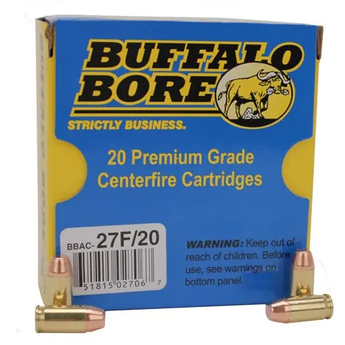 Buffalo Bore Ammunition 27F/20 Standard Pressure 380 ACP 95 gr Full Metal Jacket Flat Nose (FMJFN) 20 Round Box