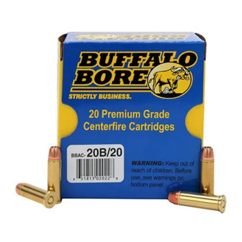 Buffalo Bore Ammunition 20B/20 Heavy 38 Special +P 125 gr Jacketed Hollow Point (JHP) 20 Round Box