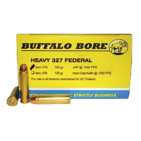 Buffalo Bore Ammunition 37A/20 Heavy 327 Federal Mag 100 gr Jacketed Hollow Point (JHP) 20 Round Box