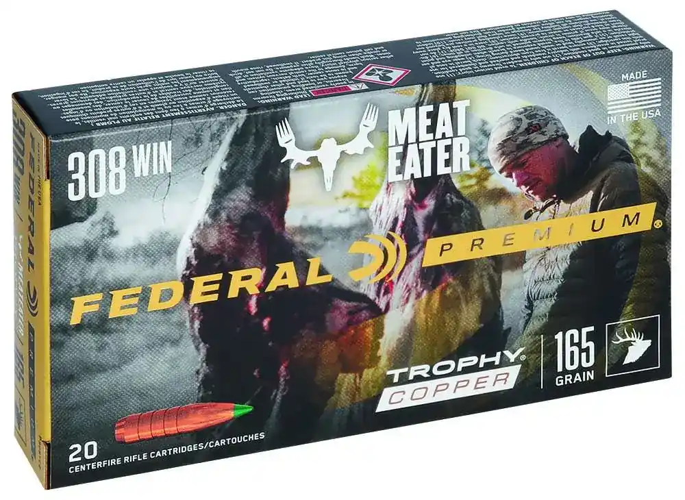 Federal P308TC2 Premium 308 Win 165 gr Trophy Copper (TC) 20 Round Box