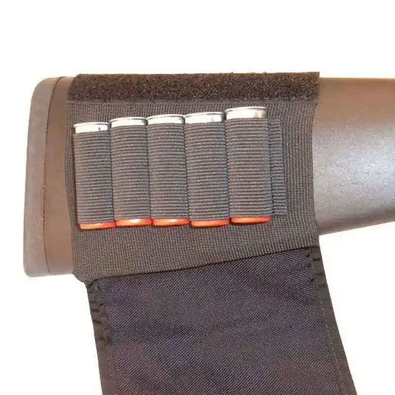 Grovtec US Inc GTAC84 Shotgun Buttstock Shell Holder With Flap 5 Rounds Black Cordura