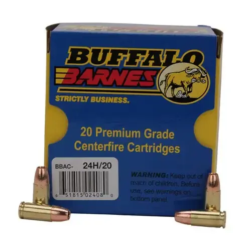 Buffalo Bore Ammunition 24H/20 Buffalo-Barnes Lead-Free 9mm Luger +P+ 115 gr Barnes TAC-XP Lead Free 20 Round Box