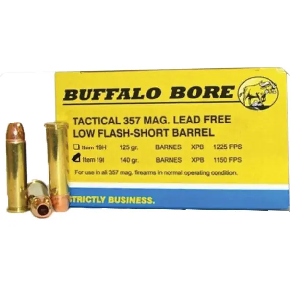 Buffalo Bore Ammunition 19I/20 Buffalo-Barnes Lead-Free Tactical 357 Mag 140 gr Barnes XPB 20 Round Box
