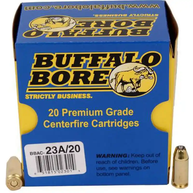Buffalo Bore Ammunition 23A/20 Heavy 40 S&W +P 155 gr Jacketed Hollow Point (JHP) 20 Round Box