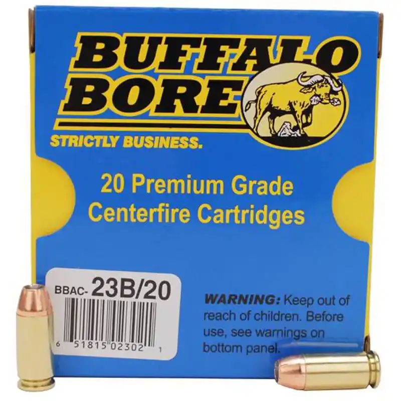 Buffalo Bore Ammunition 23B/20 Heavy 40 S&W +P 180 gr Jacketed Hollow Point (JHP) 20 Round Box