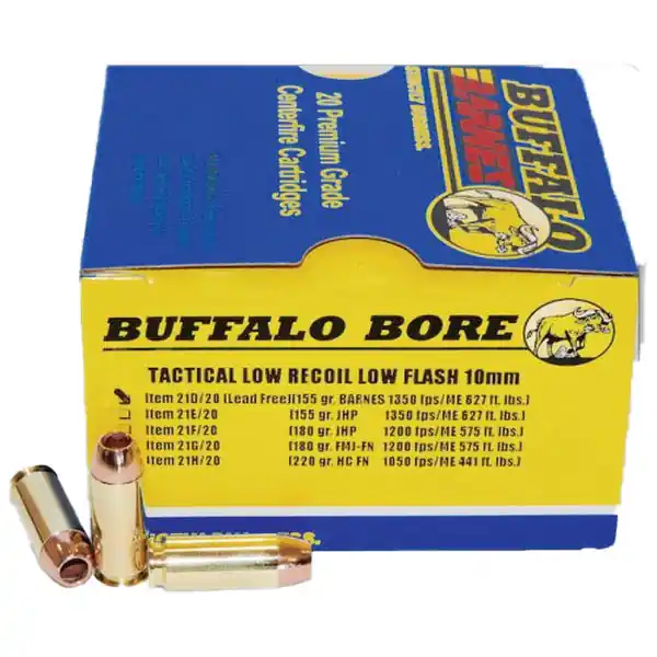 Buffalo Bore Ammunition 21D/20 Buffalo-Barnes Lead-Free 10mm Auto 155 gr Barnes TAC-XP Lead Free 20 Round Box