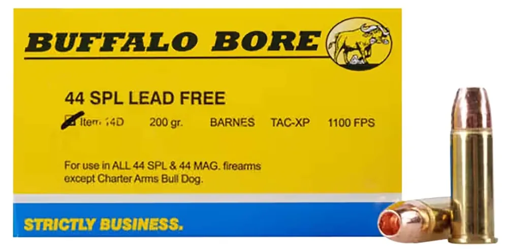 Buffalo Bore Ammunition 14D20 Buffalo-Barnes Lead-Free 44 Special 200 GR Barnes TAC-XP 20 Round Box