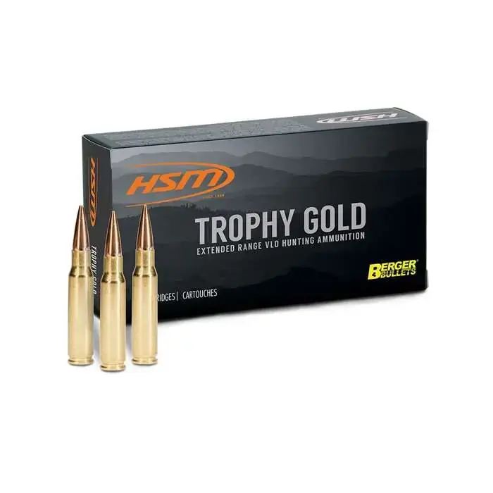 HSM BER264WM140V Trophy Gold 264 Win Mag 140 gr Match Very Low Drag 20 Round Box