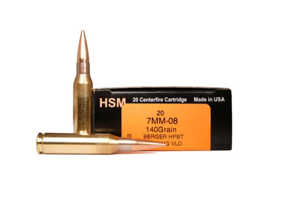 HSM BER7MM08140V Trophy Gold 7mm-08 Rem 140 gr Match Very Low Drag 20 Round Box