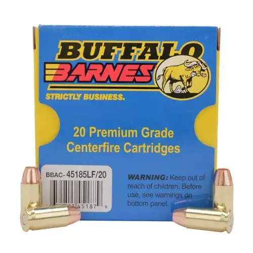 Buffalo Bore Ammunition 45-185LF/20 Buffalo-Barnes Lead-Free 45 ACP +P 185 gr Barnes TAC-XP Lead Free 20 Round Box