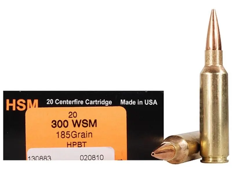 HSM BER300WSM185 Trophy Gold 300 WSM 185 gr Match Very Low Drag 20 Round Box