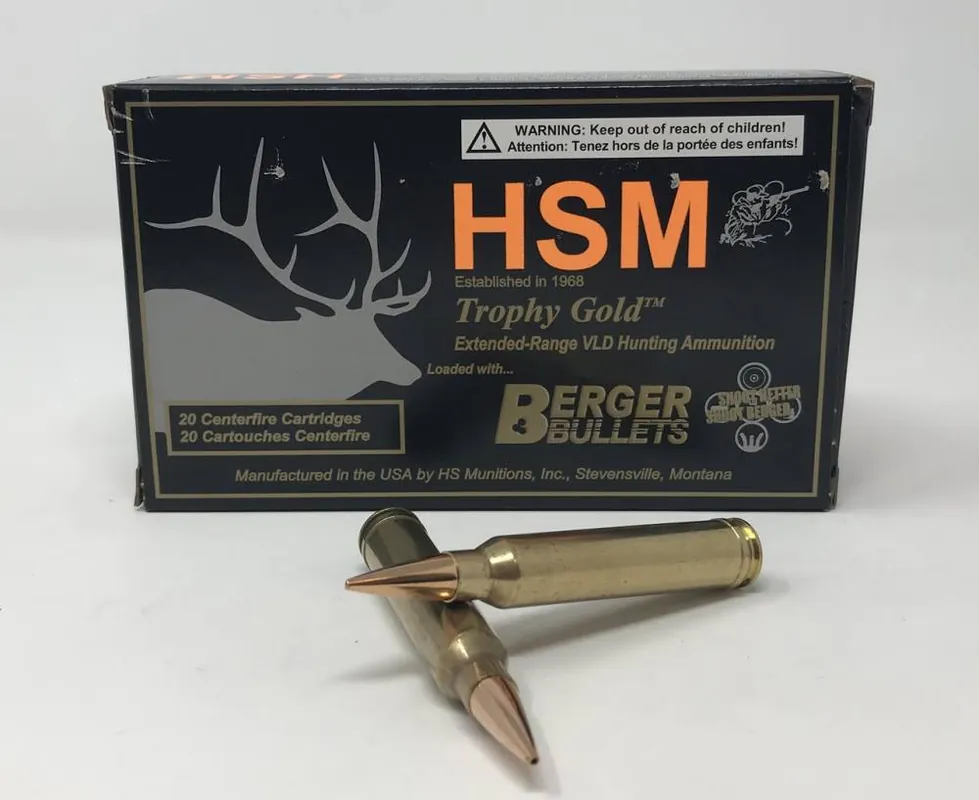 HSM BER300WM210V Trophy Gold 300 Win Mag 210 gr Match Very Low Drag 20 Round Box