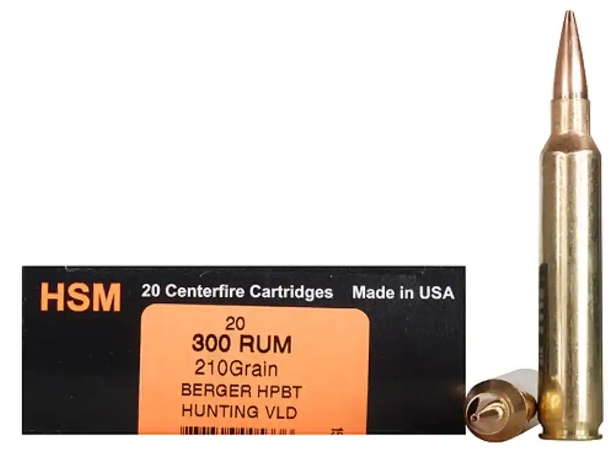 HSM BER300RUM210 Trophy Gold 300 RUM 210 gr Match Very Low Drag 20 Round Box