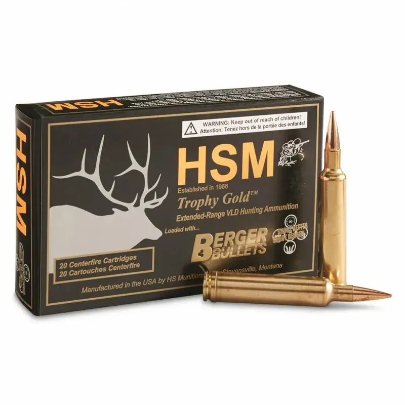 HSM BER30378185V Trophy Gold 30-378 Wthby Mag 185 gr Match Very Low Drag 20 Round Box
