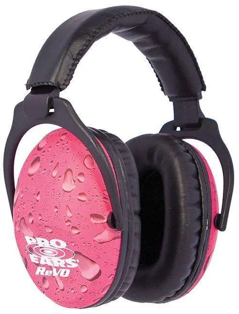Pro Ears PE26UY016 Revo 26 dB youth Pink Rain Ear Cups w/Black Band & White Logo