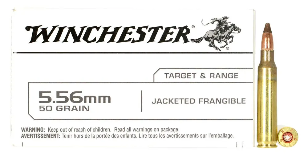 Winchester Ammo USA556JF USA 5.56x45mm NATO 50 gr Jacketed Frangible 20 Round Box