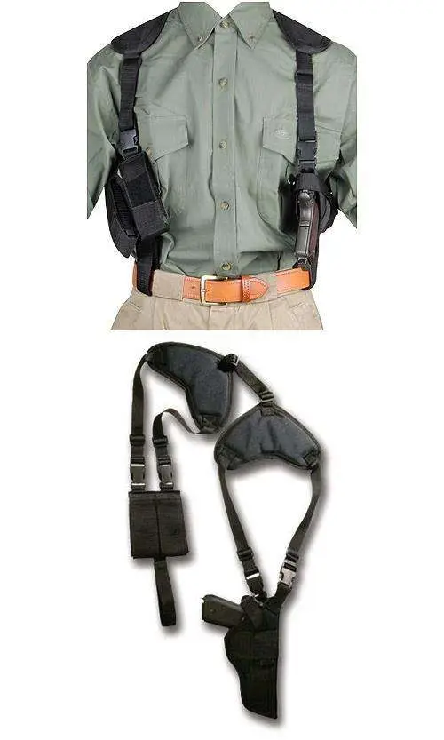 Bulldog WSHD20 Dlx Shoulder Harness w/Sz 20 Holster Black Nylon