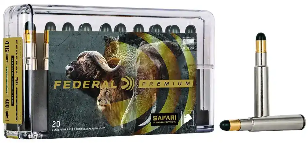 Federal P416WH Premium Safari Cape-Shok 416 Rigby 400 gr Woodleigh Hydro Solid (WHCS) 20 Round Box