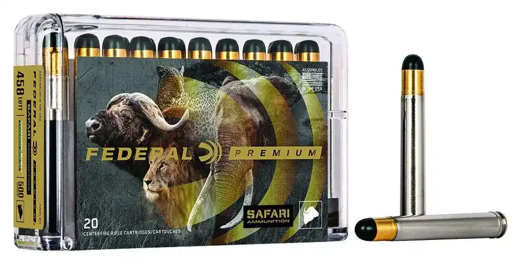 Federal P458LWH Premium Safari Cape-Shok 458 Lott 500 gr Woodleigh Hydro Solid (WHCS) 20 Round Box