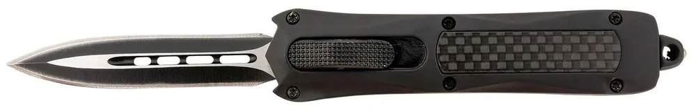 Steel River Knives MA163BD Spartan Mini 2.70" OTF Dagger Plain Black/Silver 440C SS Blade/ Black w/Carbon Fiber Inlay Aluminum Zinc Alloy Handle