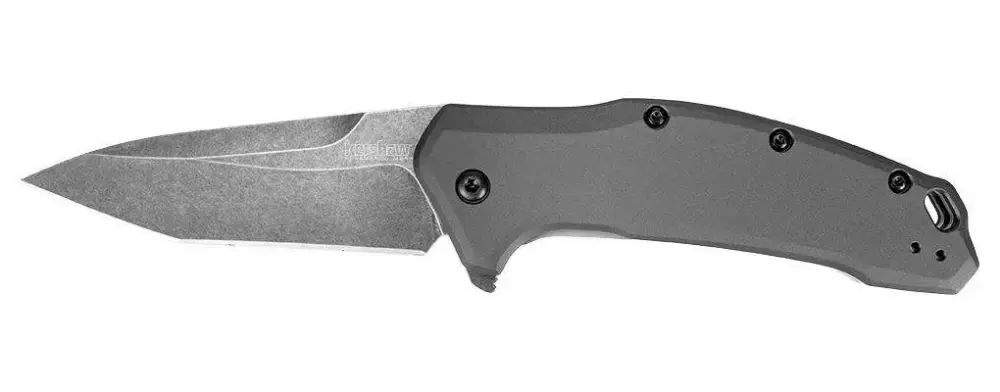Kershaw 1776TGRYBW Link 3.25" American Tanto Plain Black Oxide 420HC Gray Anodized Aluminum Handle Folding
