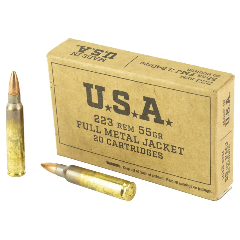 WIN SERVICE GRADE 223REM 55GR FMJ 20 Round Box
