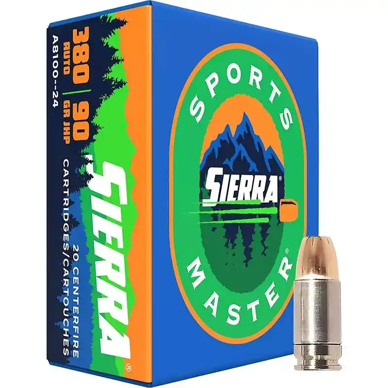 Sierra Sports Master 380 Auto 90 GR JHP Ammo 20 rnds