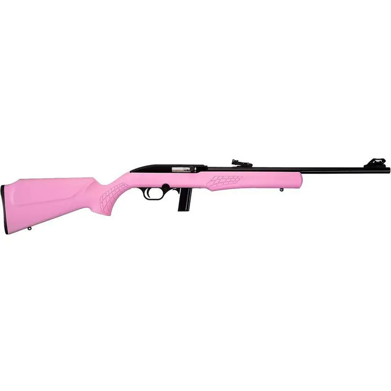 Rossi RS22L1811P RS22 Semi-Auto 22 LR 10+1 18", Blued Barrel/Rec, Fixed Synthetic Pink Stock, Fiber Optic Sights