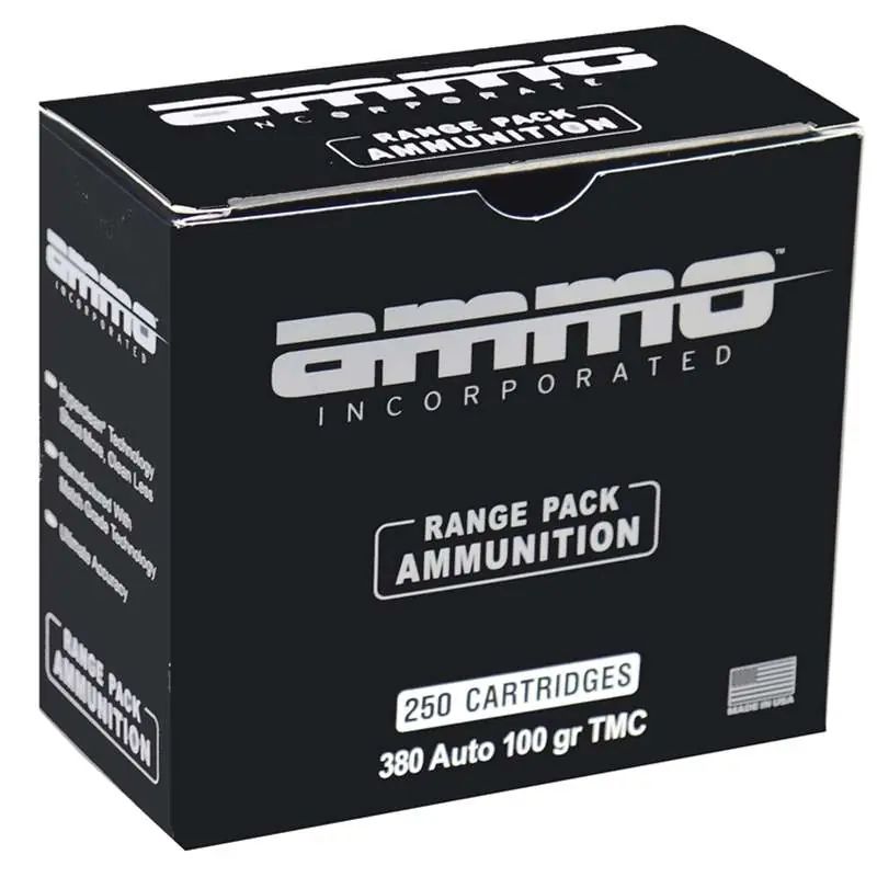 AMMO INC SIGNATURE LINE AMO 380 AUTO 100GR TMC 250RD RANGE PACK ( 5 BOX CASE)