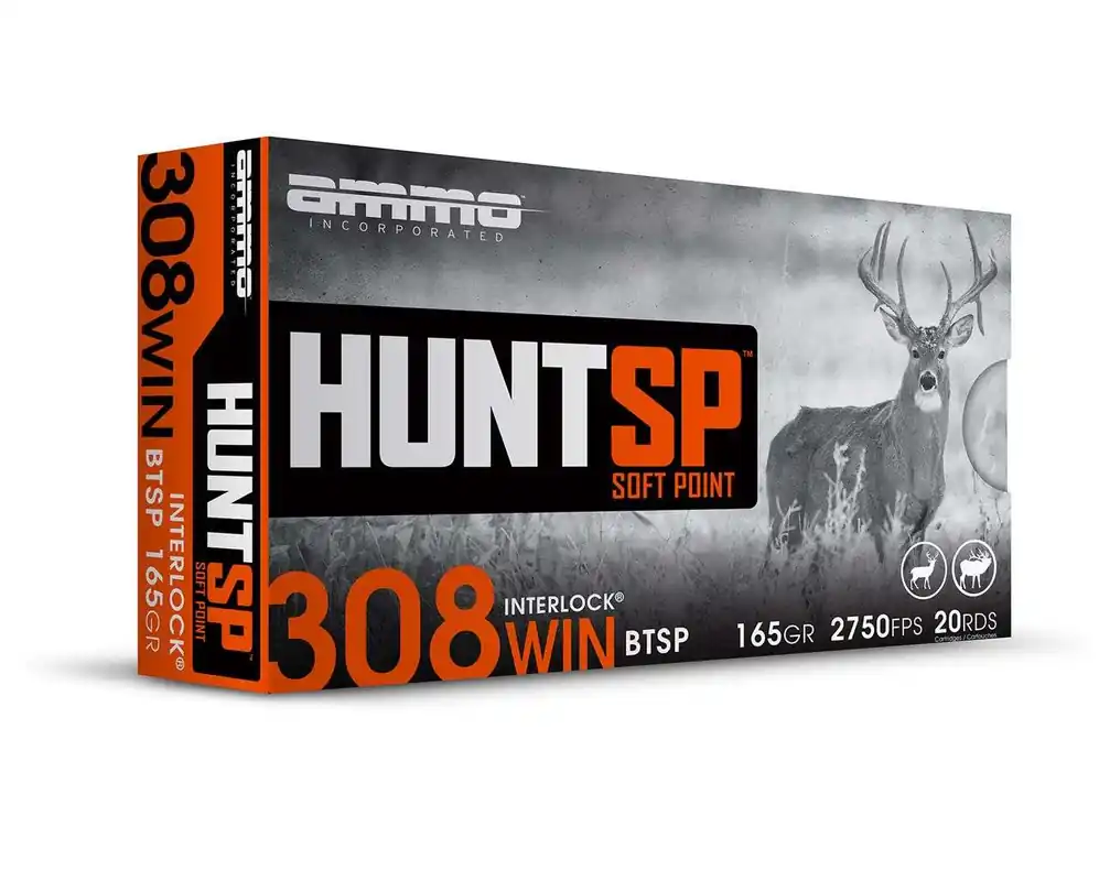 AMMO INC HUNTSP AMO 308 WIN 165GR INTERLOCK SP 20RD