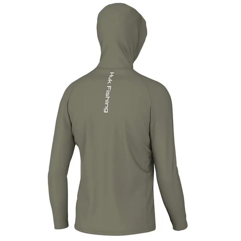 HUK VENTED PURSUIT HOODIE MOSS LS M