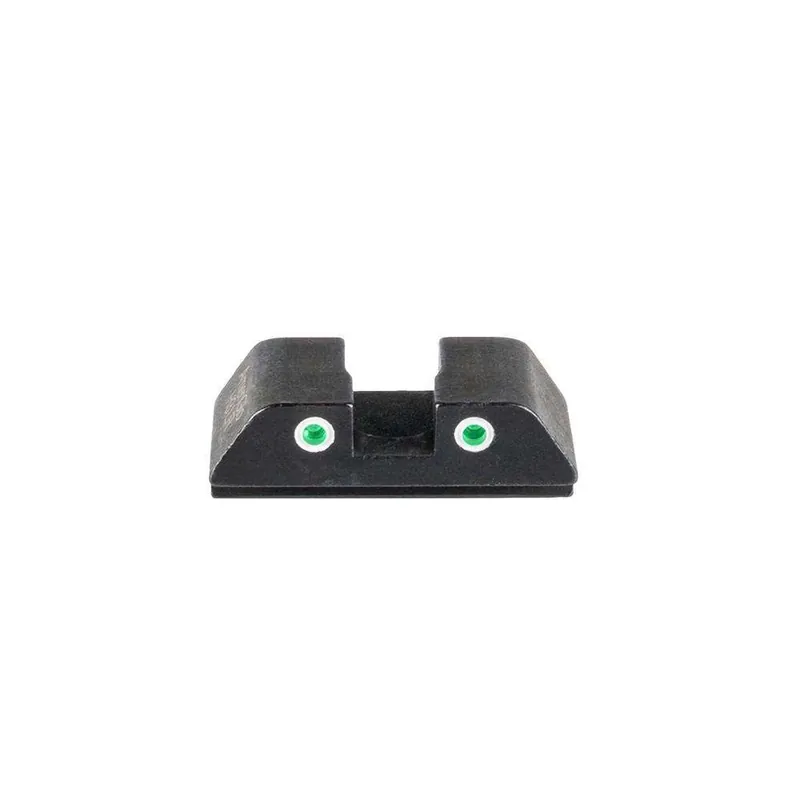 Tritium Rear Sight for Glock (42/43/43X/48)Green Tritium 2-Dot WHT Outlines