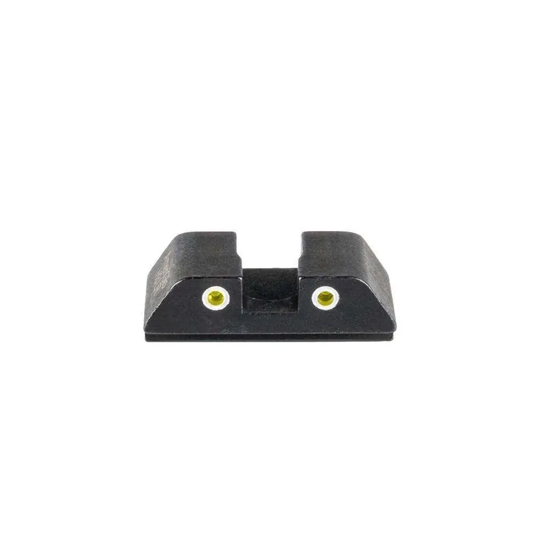 Tritium Rear Sight for Glock (42/43/43X/48)Yellow Tritium 2-Dot WHT Outline