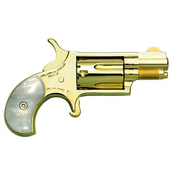 NAA Gold Plated .22 LR Revolver Pearl Grips 1 1/8" BBL