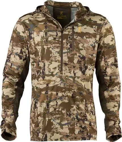 BROWNING EARLY SEASON HOODED LS SHIRT 1/4 ZIP AURIC LARGE*